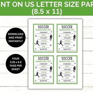 Printable Soccer Survival Kit | Soccer Team Gift Bag Idea | Soccer Team ...