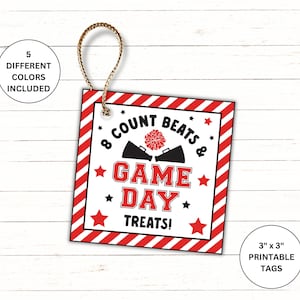 Etiquetas para golosinas del día del partido de porristas / Etiquetas para bolsas de refrigerio de porristas / Bolsas de golosinas de porristas / Idea de regalo para el equipo de porristas / Etiquetas para golosinas de porristas