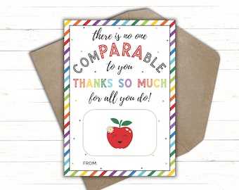 Portatarjetas de regalo de agradecimiento para asistentes docentes / Regalos para asistentes docentes / Regalo del Día de agradecimiento a la educación especial / Regalo de agradecimiento para asistentes docentes