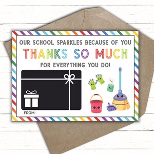 Schulwächter Danke Geschenkkartenhalter | Geschenk zum Nationalen Verwahrer Anerkennungstag | Pflegegeschenke | Schulhausmeister Geschenk