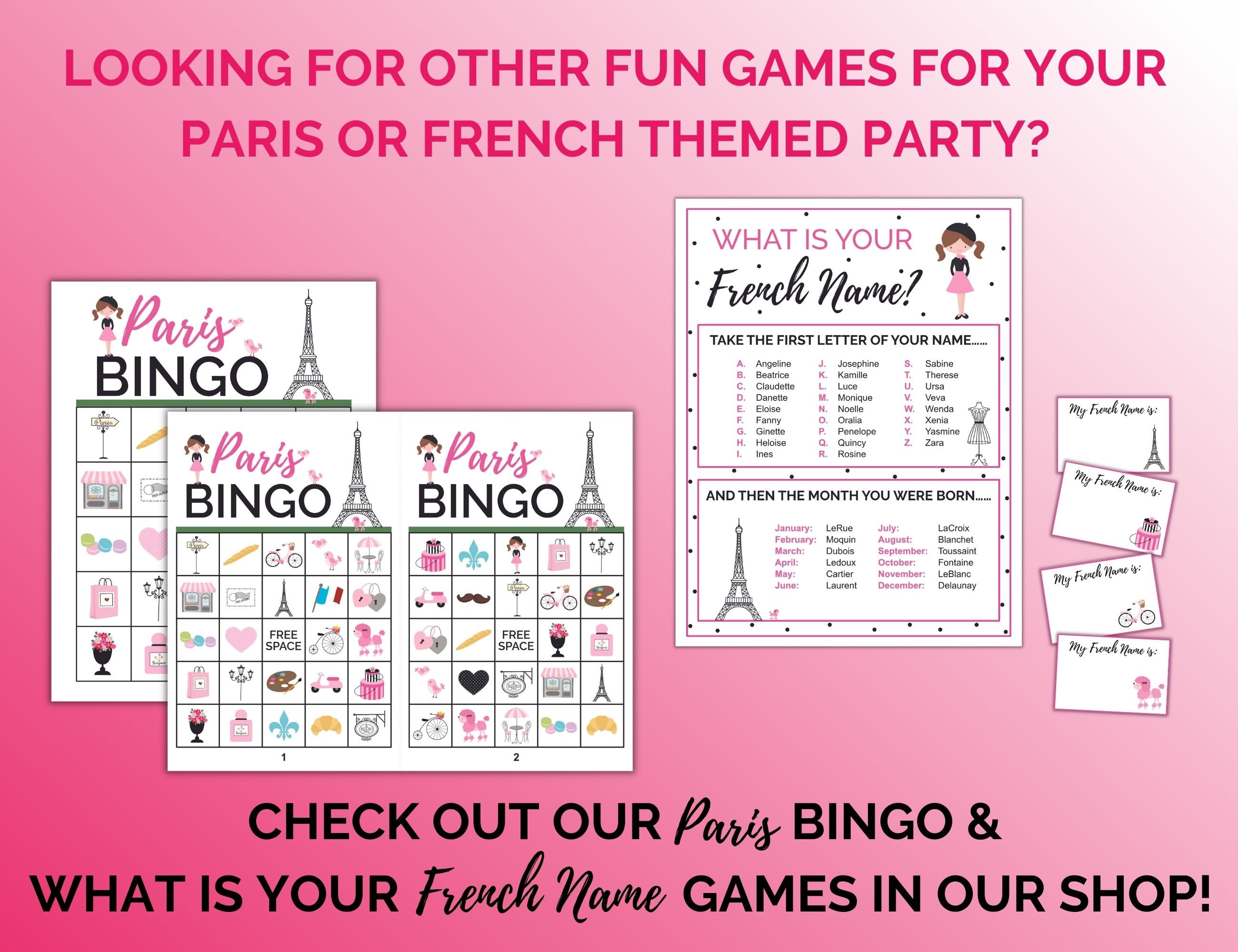 Printable Paris Games | Paris Activity Set | Paris Party Games | Paris ...