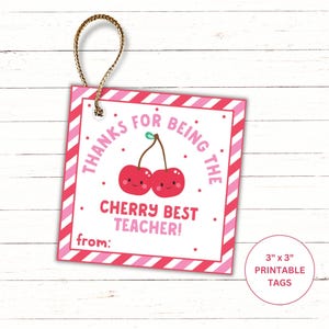 Cherry beste Lehrerin aller Zeiten | Kirsche Lehrer Wertschätzung Geschenkanhänger | Kirsche Thema Geschenk | Obst Lehrer Wertschätzung | Geschenk für einen Lehrer