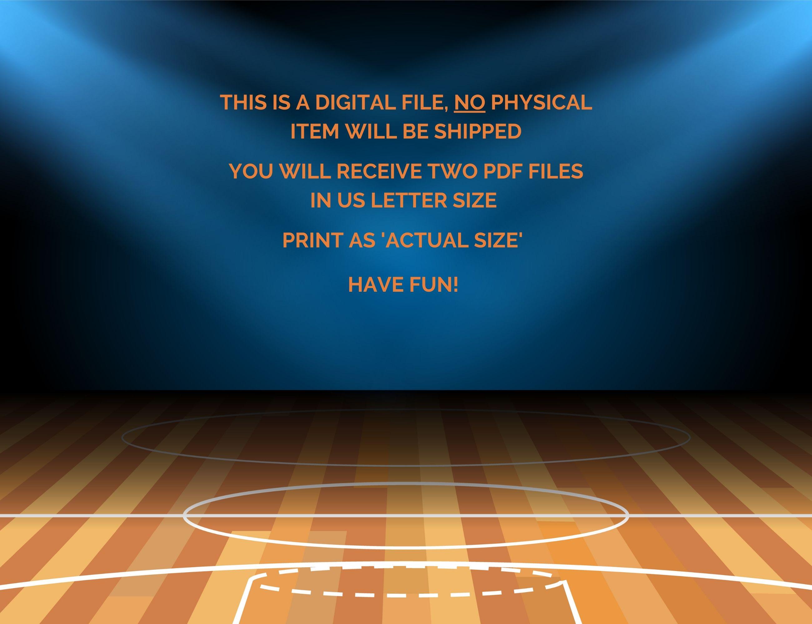 Basketball Squares Printable Game Board, 50 Square Basketball Pool, 50 ...