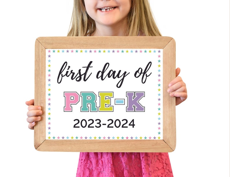 First Day of Pre-k Printable Sign First Day of Preschool - Etsy