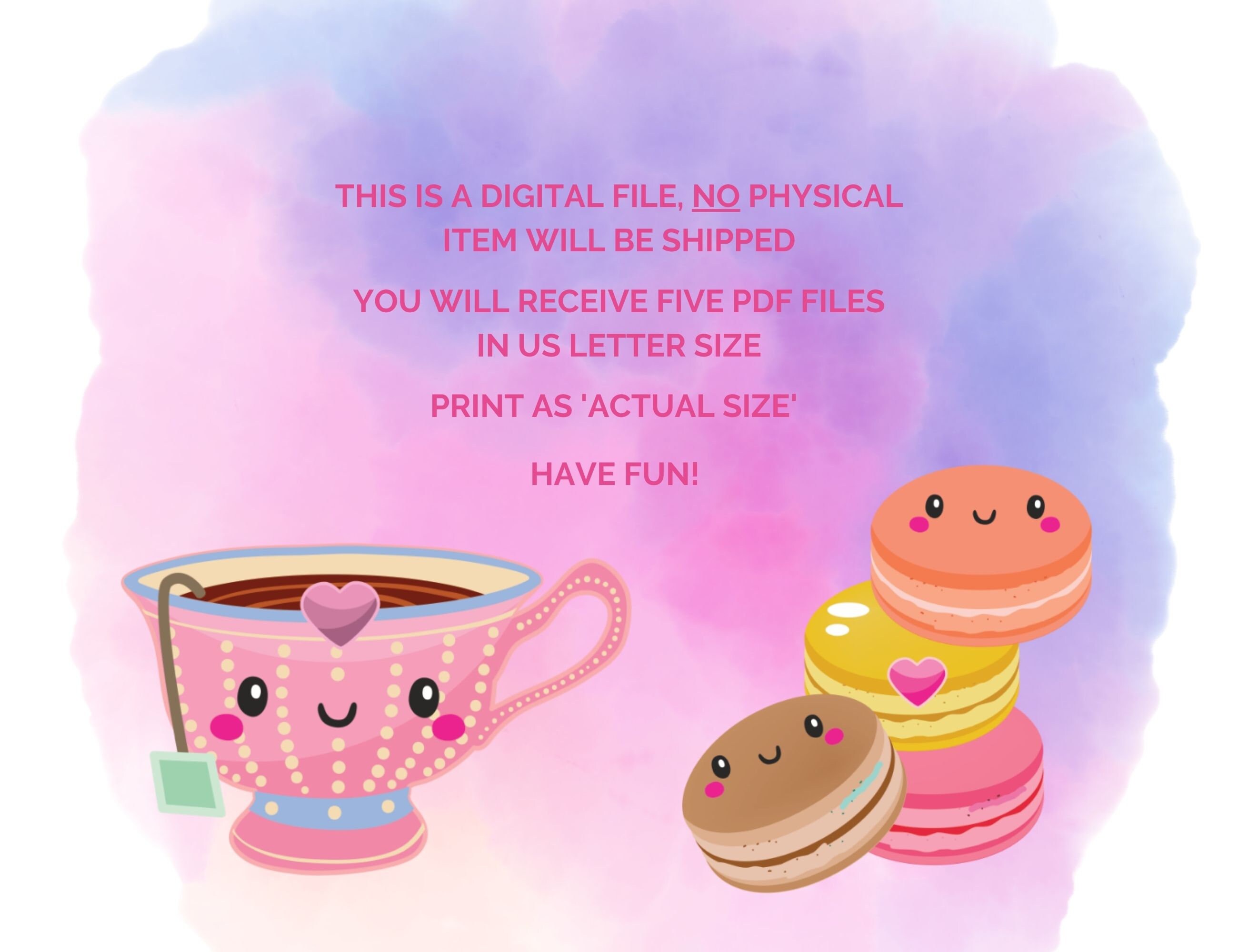 Printable Tea Party Games Kid's Tea Party Activity Set Children's