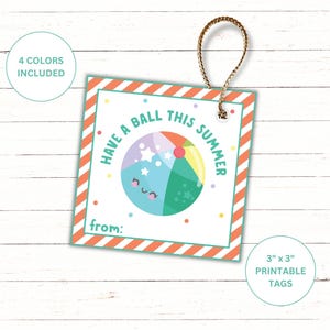 Have a Ball This Summer Gift Tags | Beach Ball End of Year Gift Tags|  End of School Year Gifts for Students | Summer Break Classroom Gifts