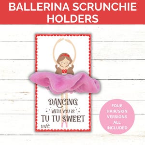 Ballerina-scrunchiehouder | Ballet scrunchiekaarten | Ballerina-scrunchie-uitsparing | Cadeaus balletfeestje | Danslescadeaus | Tutu-feestje