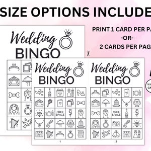 30 Printable Wedding Themed Bingo Cards | Bridal Shower Bingo Game ...