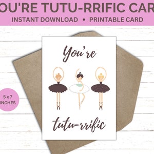 Printable Dance Teacher Card | Dance Recital Card | Ballerina Card | Dance Teacher Appreciation