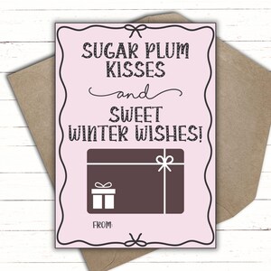 Portatarjetas de regalo Sugar Plum Kisses and Sweet Winter Wishes / Portatarjetas de regalo Cascanueces Ballet / Tarjeta de agradecimiento para profesor de baile