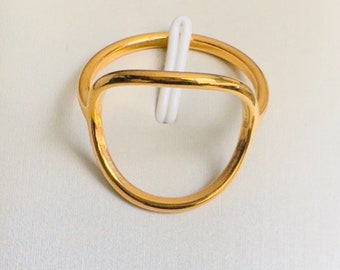 18K Gold-Plated Minimalist Ring: Waterproof Stacking Jewelry