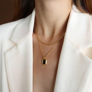 18k Gold Plated Stainless Steel Necklace - Minimalist Jewelry - Waterproof -  Tarnish Resistant- Perfect Gift for Her - Xmas Gift For Mum