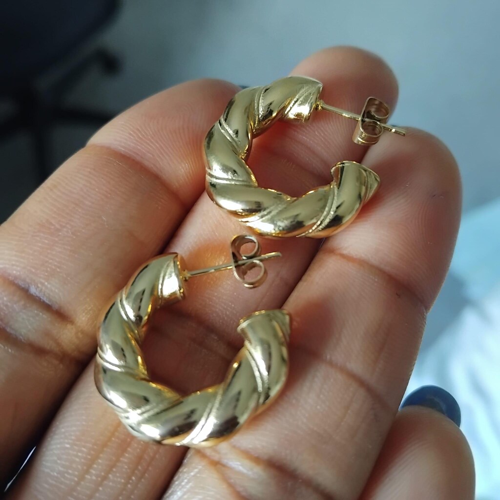 Orecchini A Cerchio Grandi Per Donna Placcati Oro 14K - Leggeri, Ipoallergenici, Geometrici, Gioielli Regalo