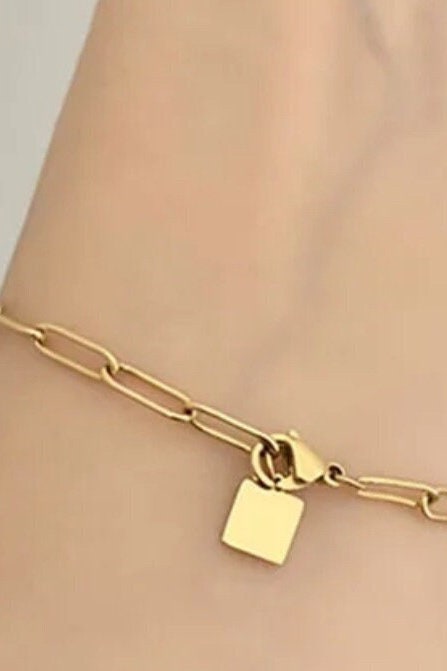Bracelet unisexe texturé en or en gros | Acier inoxydable soudé, 19 cm