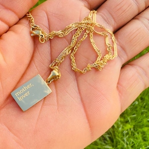 18K Gold Plated Necklace For Mum, Stainless Steel Minimalist Tarnish-Free Gold Necklace, Perfect Gift For Mum, Waterproof Hypoallergenic