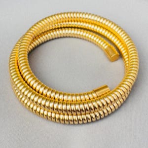 Thick 18K Gold Plated Cuff Bracelet: Stretchy Bangle, Gift For Her