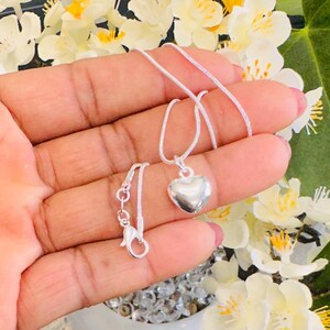 Sterling 925 Silver Necklace, Dainty Heart Necklace, Minimalist Layering Necklace, Gift Heart Necklace, Birthday Gift For Her, Heart Pendant
