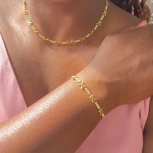 XO Necklace and Bracelet Set - Perfect Gift For Mothers Day