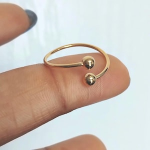 Dainty 18K Gold Stainless Steel Ring: Thin Adjustable Minimalist Style