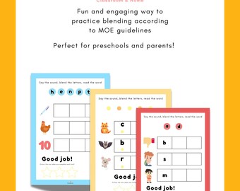 CVC Blending Mats | Bearbeitbare Phonics Arbeitsblätter | Differenzierte Alphabetisierungsstellen | Vorschule & Kindergarten Phonics Praxis