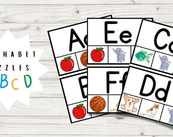 Alphabet Worksheets - Printable worksheets - Alphabet Puzzles - Alphabet Peg Puzzles - Toddlers - Activities for toddlers - Preschool