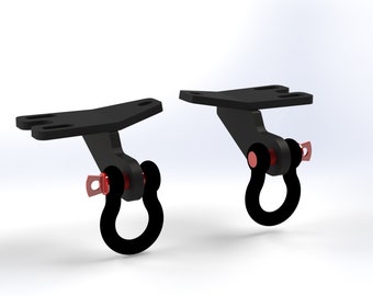 Front Tow Towing Hooks Kit Set For Jeep Liberty KJ KK 2002-2012