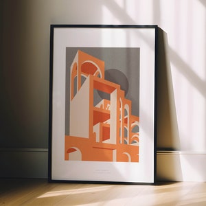 LABYRINTHE, Xavier Corbero, Art de Barcelone, Architecture de Barcelone, Affiche minimale, Art minimaliste, Affiche d'architecture, Art mural