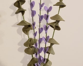 Felt Lavender Stem, bouquet filler, bundle of 3 stems