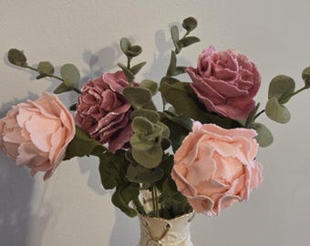 Felt Peony Flower