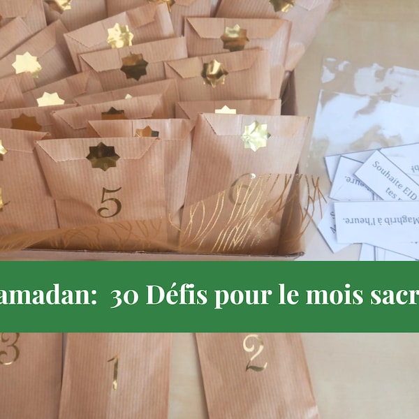 Ramadan Calendrier pour enfant avec 30 défis Cadeau Ramadan enfant Calendrier de l avent Ramadan planner Ramadan decoration