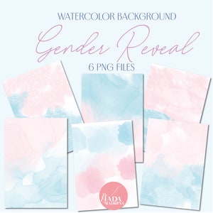 BACKGROUND GENDER REVEAL WATERCOLOR