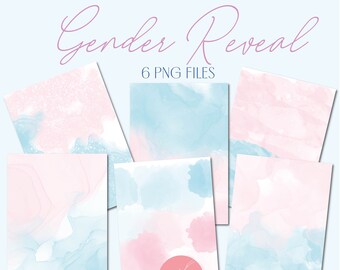 BACKGROUND GENDER REVEAL WATERCOLOR