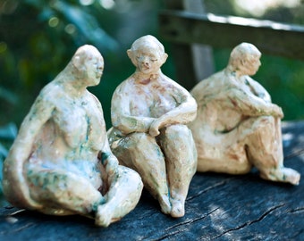 Women Graces set of 3 Sculpture Woman shape ceramic sculpture  body-positive woman  Venus  clay art  Woman body shape  woman curves