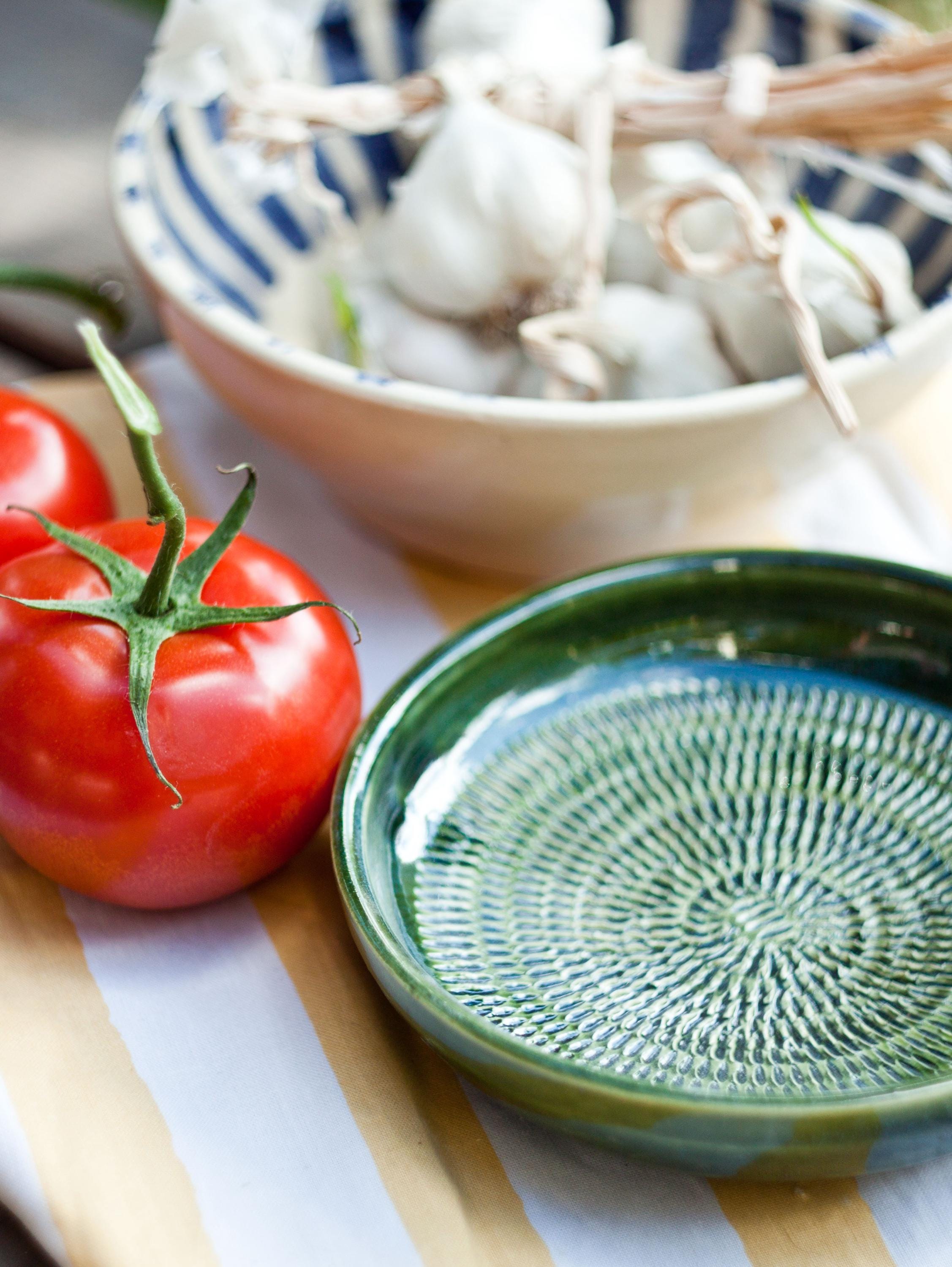 Handmade Ceramic Garlic Grater Plate, Ginger Grater Dish