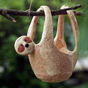 Sloth hanging Planter, Planter Indoor Pots, Hanging Pots Modern Plant Holders with Rope and stick for Succulents Cactus Herbs Small Plants image 4