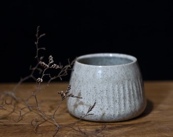 Ceramic cup / hand made / rustic beige cup / pottery small dish / plant pot / pot