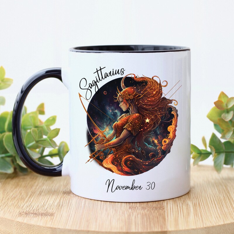 Personalised/Non Personalised Zodiac Sign, Sagittarius, Ceramic Mug 11oz main image 1
