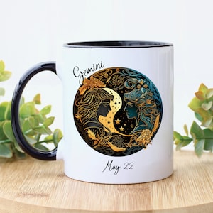 PERSONALIZED Gemini Mug | Zodiac Mug | Horoscope Mug | Astrology Mug | Birthday Mug | Ceramic Mug | Coffee Cup | Zodiac Gift | Birthday Gift
