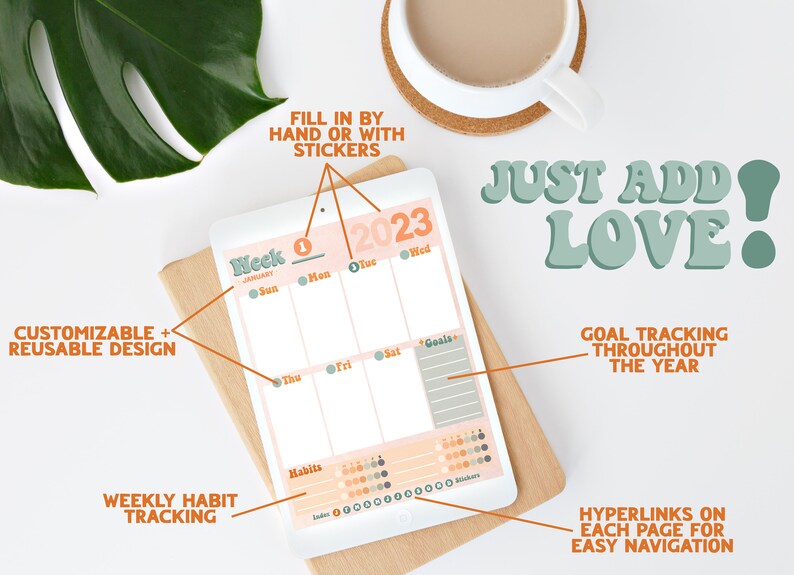 2023 Digital Planner | Boho Goodnotes Planner + Goodnotes Stickers ...