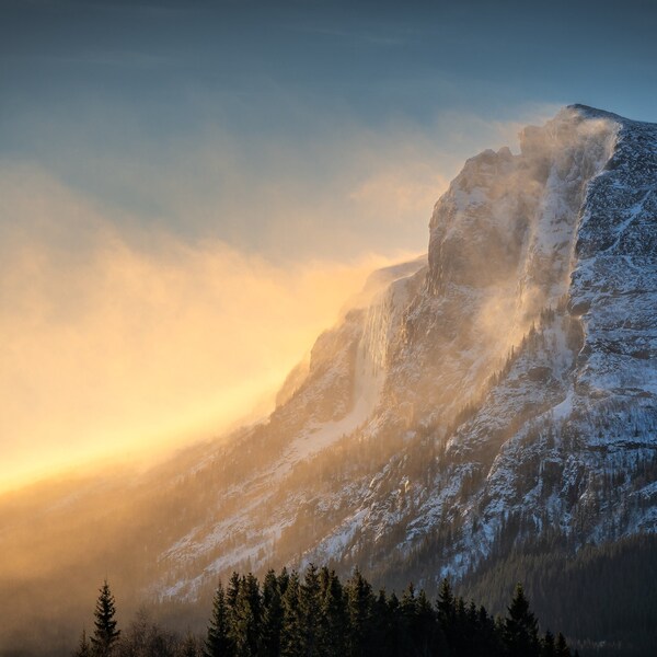 Snow Capped Mountain Etsy