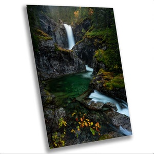 Waterfall Canvas Wall Art, Nature Waterfall Photography, Beautiful Waterfall Rainforest, Landscape Modern Wall Art, Living Room Decoration