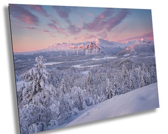 Mountains Snow Sunrise Landscape Winter Print/Canvas/Acrylic/Metal
