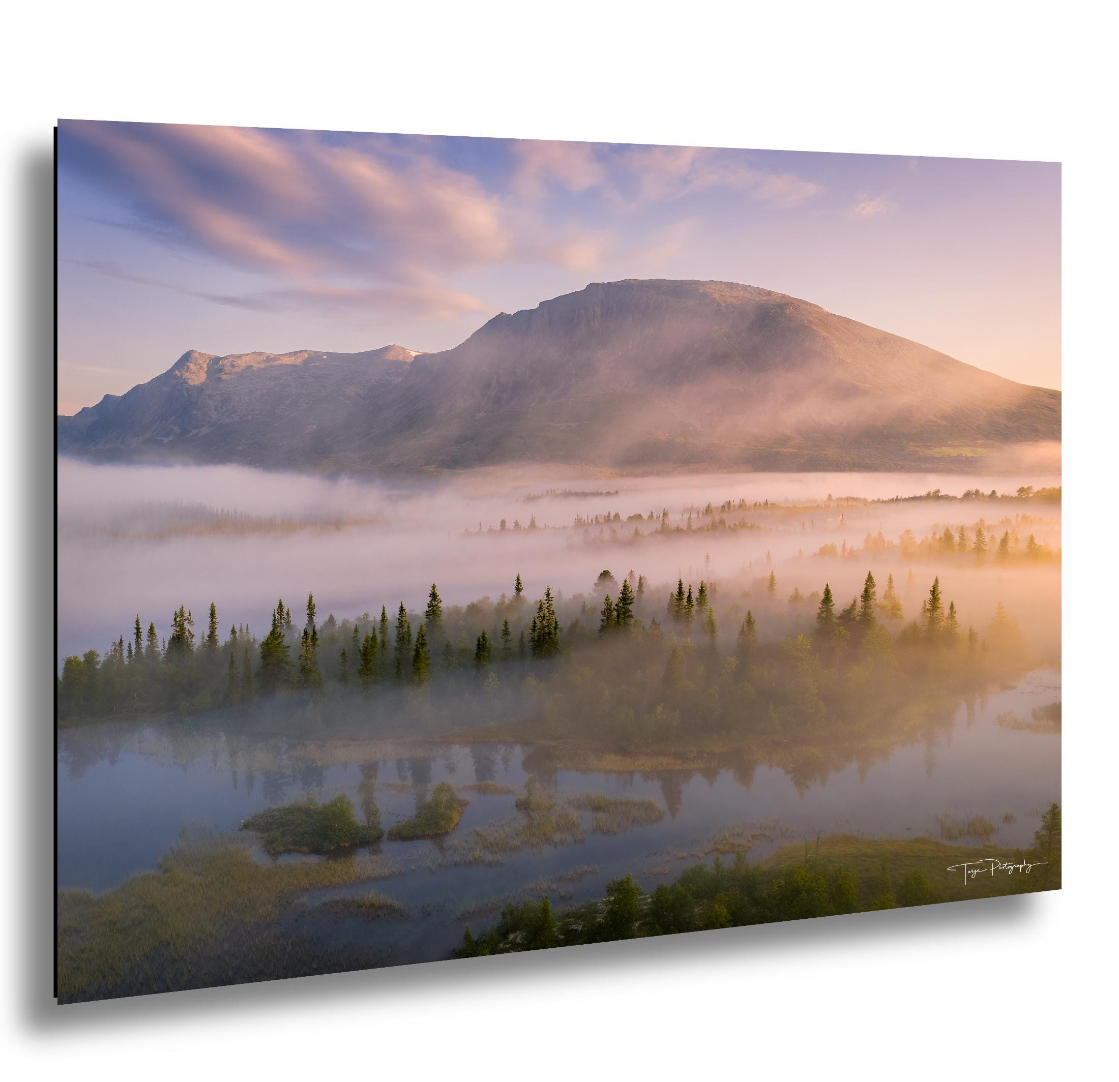 Norwegian Mountain Wall Art – Skogshorn Landscape Photo Print at Sunrise
