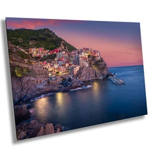 Manarola Print, Cinque Terre, Italy Travel Poster, Wall Décor Art, Colorful Italy Landscape, Travel Wall Art Decor, Canvas