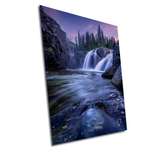 Waterfall Landscape Photo with Vibrant Sunset Skies, Home and Office Decor, Print/Canvas/Acrylic/Metal