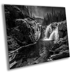 Waterfall Ice Black and White Photography Print/Canvas/Acrylic/Metal