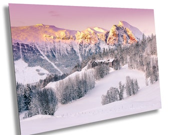 Snow Capped Mountains Sunrise Landscape Winter Print/Canvas/Acrylic/Metal