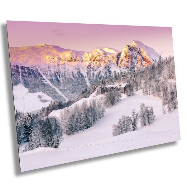 Snow Capped Mountains Sunrise Landscape Winter Print/Canvas/Acrylic/Metal