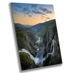 Waterfall Poster Mountain Print Waterfall Canvas Beautiful Waterfall Photography Home decor Office Decor