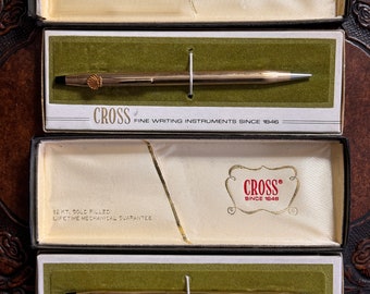 Cross Pen & Pencil Gold 12K GF Shell Oil 6602 6603 mit Boxen